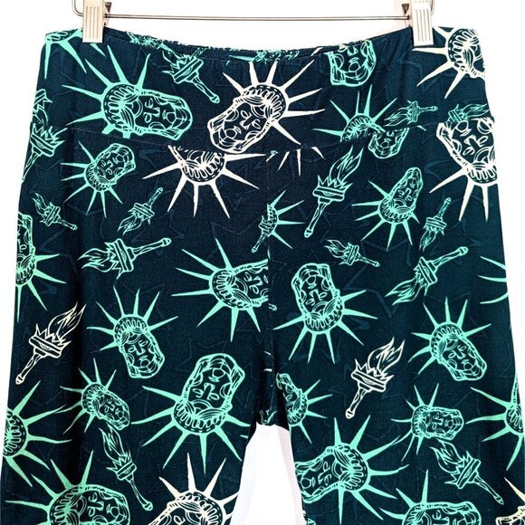 LuLaRoe Tall & Curvy High Rise NYC Statue of Liberty Leggings Womens Medium Tall - Picture 2 of 6